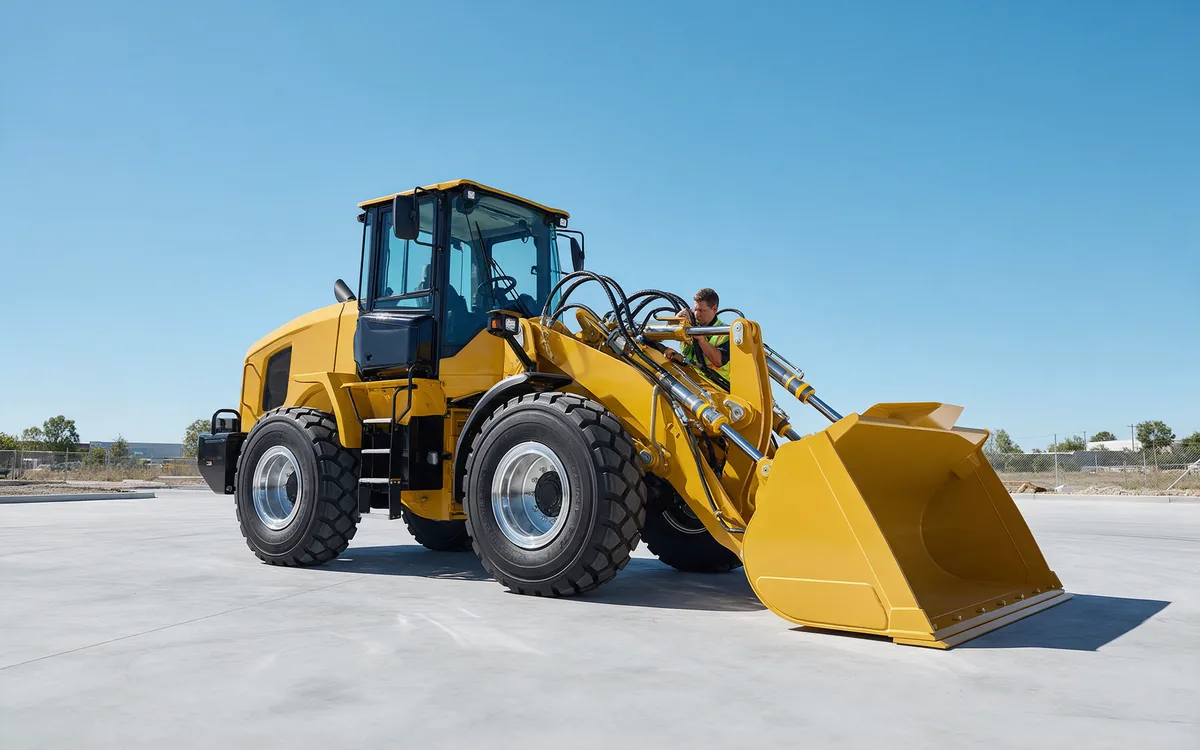 A loader on the construction site