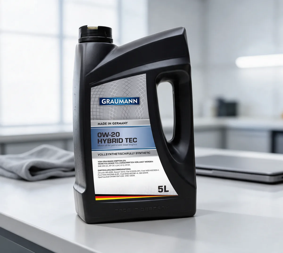 A technician reading a canister label